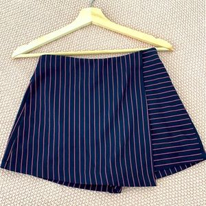 Navy & Pink Striped Skort